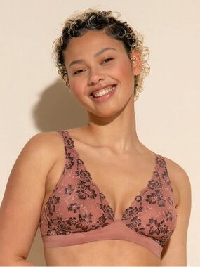Cosabella Savona Lace Bralette Muted Rose Tunis/Black-L